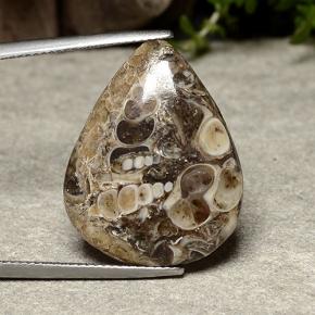 Jaspe multicolore naturelle en forme de poire, 14,09 ct, opaque