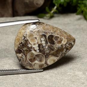 Jaspe multicolore naturelle en forme de poire, 14,09 ct, opaque