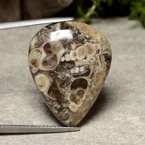 Jaspe multicolore naturelle en forme de poire, 14,09 ct, opaque