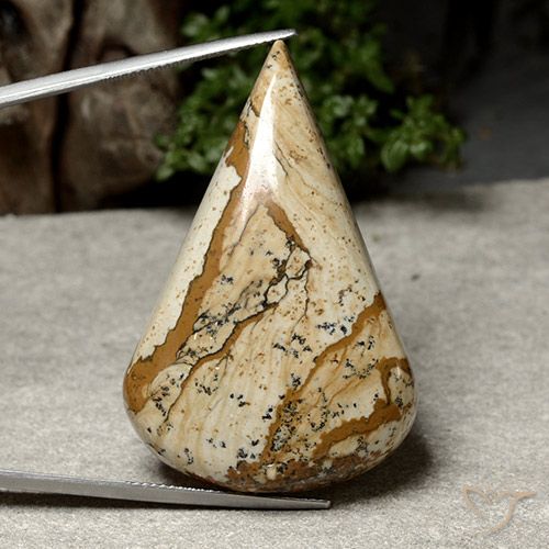 74.08ct Naturel Multicolore Jaspe, En forme de poire, Opaque