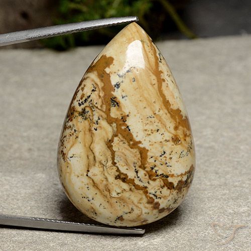 53.23ct Naturel Multicolore Jaspe, En forme de poire, Opaque