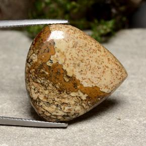 Jaspe multicolore naturelle en forme de poire, 18,96 ct, opaque