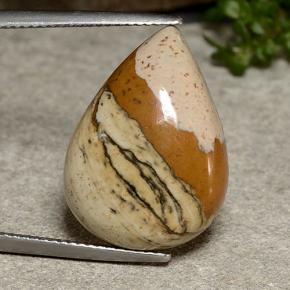 Jaspe multicolore naturelle en forme de poire, 12,42 ct, opaque
