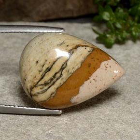 Jaspe multicolore naturelle en forme de poire, 12,42 ct, opaque
