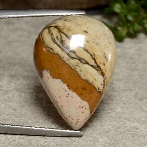Jaspe multicolore naturelle en forme de poire, 12,42 ct, opaque