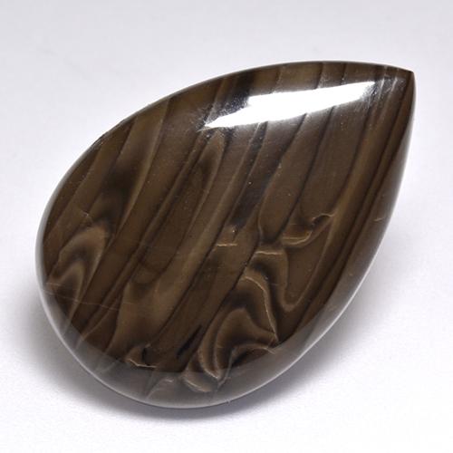 Jaspe Brun chocolat naturelle En forme de poire, 23.63 ct, Opaque