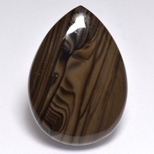 Jaspe Marron foncé naturelle En forme de poire, 17.66 ct, Opaque