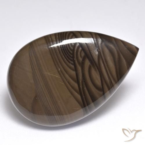 24.21ct Naturel Brun moyen Jaspe, En forme de poire, Opaque