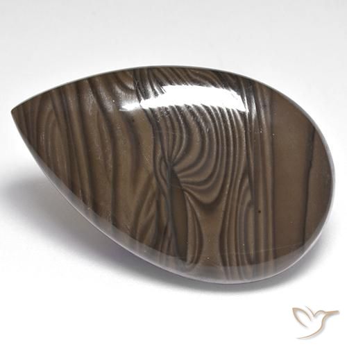 31.70ct Naturel Brun moyen Jaspe, En forme de poire, Opaque