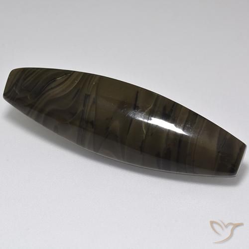 22.30ct Naturel Marron foncé Jaspe, Fantaisie, Opaque