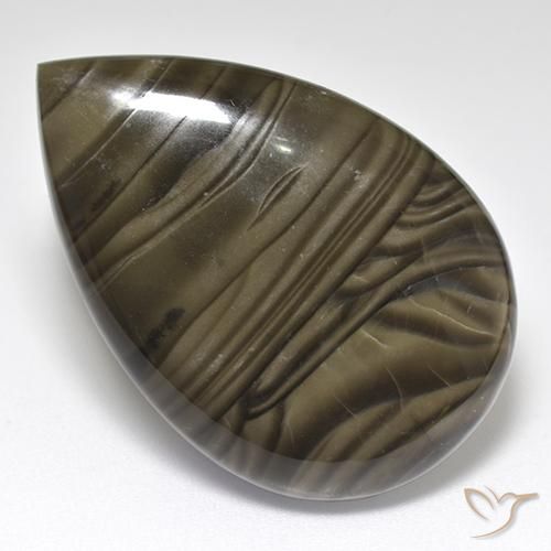24.15ct Naturel Marron foncé Jaspe, En forme de poire, Opaque