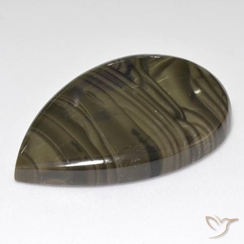 Jaspe Marron foncé naturelle En forme de poire, 24.15 ct, Opaque