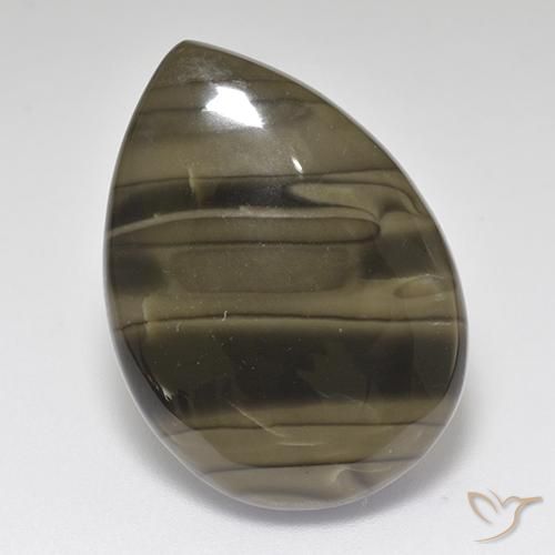 18.22ct Naturel Marron clair Jaspe, En forme de poire, Opaque