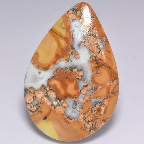 Jaspe multicolore naturelle en forme de poire, 40,78 ct, opaque