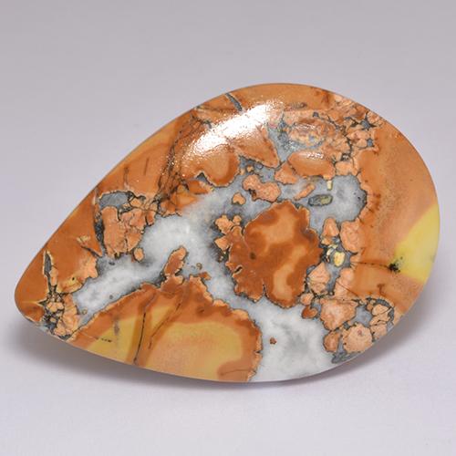 Jaspe multicolore naturelle en forme de poire, 40,78 ct, opaque