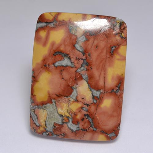 Jaspe multicolore naturelle coupe coussin, 67,84 ct, opaque
