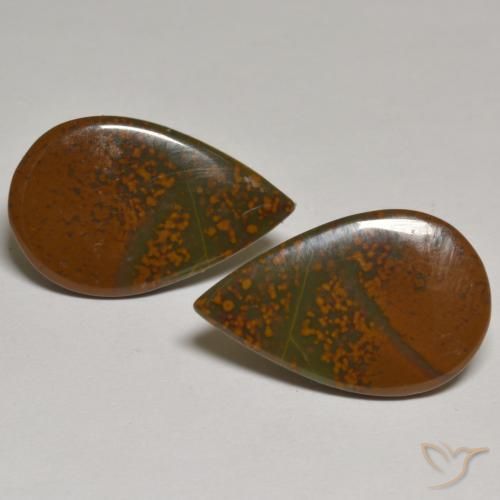 15.00ctw Naturel Multicolore Jaspe, En forme de poire, Opaque, Photo A