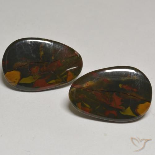 18.01ctw Naturel Multicolore Jaspe, En forme de poire, Opaque