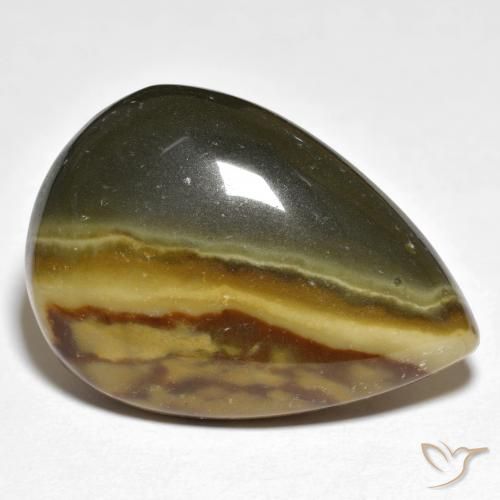 20.58ct Naturel Multicolore Jaspe, En forme de poire, Opaque