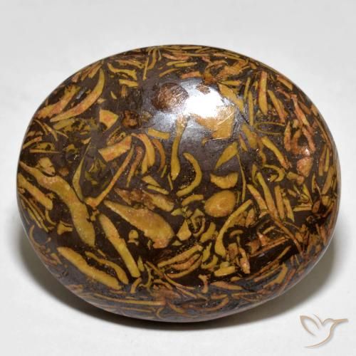 Jaspe Brun pain d'épices naturelle ovale, 58.00 ct, Opaque