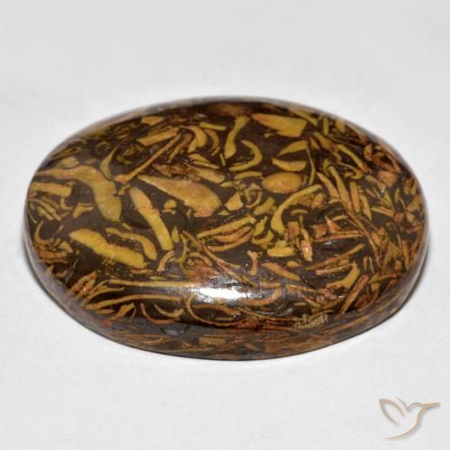 Jaspe Brun pain d'épices naturelle ovale, 58.00 ct, Opaque