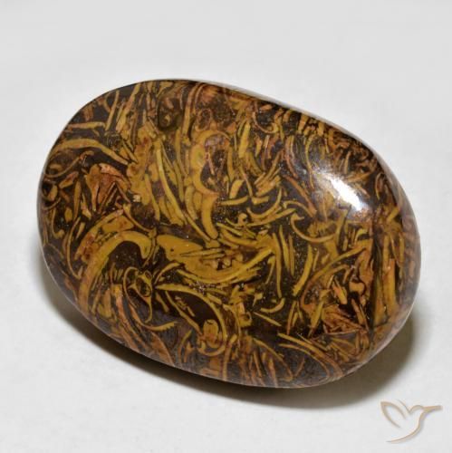 Jaspe Brun doré naturelle ovale, 59.94 ct, Opaque