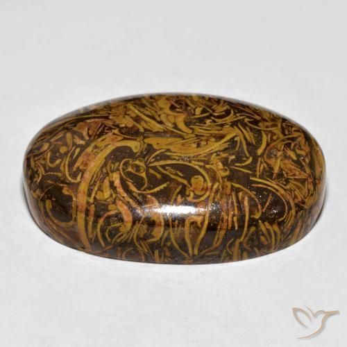 Jaspe Brun doré naturelle ovale, 59.94 ct, Opaque