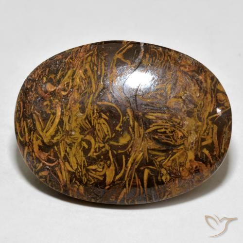 Jaspe Brun doré naturelle ovale, 63.72 ct, Opaque