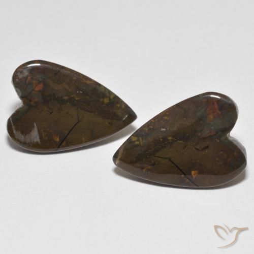 10.95ctw Naturel Multicolore Jaspe, Cœur, Opaque