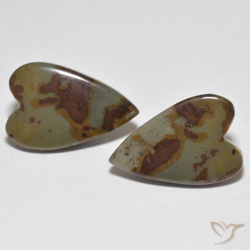 14.91ctw Naturel Multicolore Jaspe, Cœur, Opaque