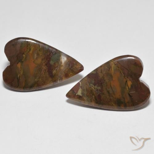 17.98ctw Naturel Multicolore Jaspe, Cœur, Translucide