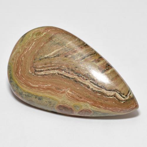 Jaspe multicolore naturelle en forme de poire, 53,59 ct, opaque