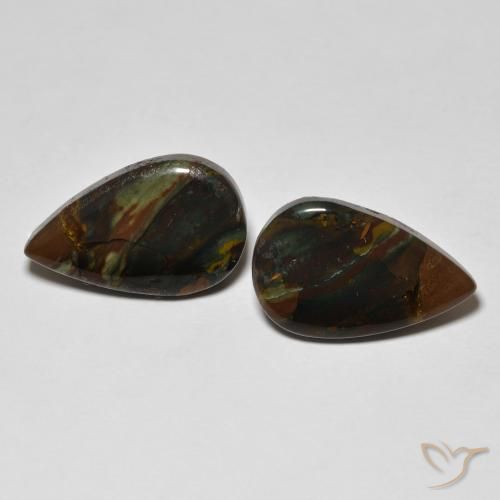 12.68ctw Naturel Multicolore Jaspe, En forme de poire, Opaque