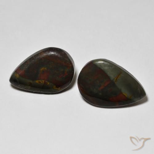 11.48ctw Naturel Multicolore Jaspe, En forme de poire, Opaque