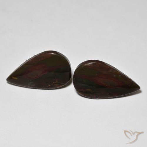 15.42ctw Naturel Multicolore Jaspe, En forme de poire, Opaque