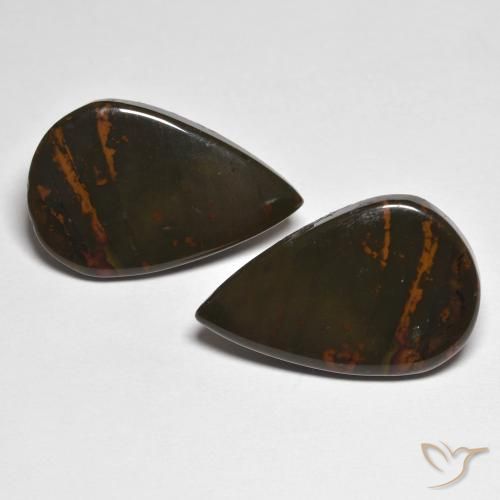 17.75ctw Naturel Multicolore Jaspe, En forme de poire, Opaque