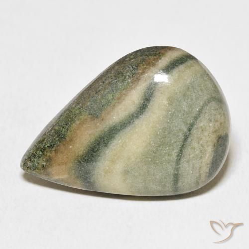 21.96ct Naturel Multicolore Jaspe, En forme de poire, Opaque