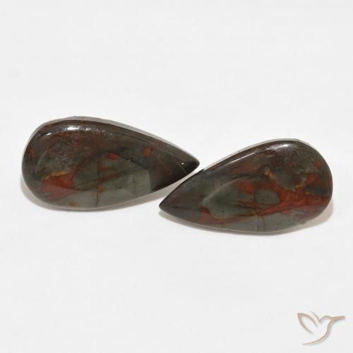 13.09ctw Naturel Multicolore Jaspe, En forme de poire, Opaque