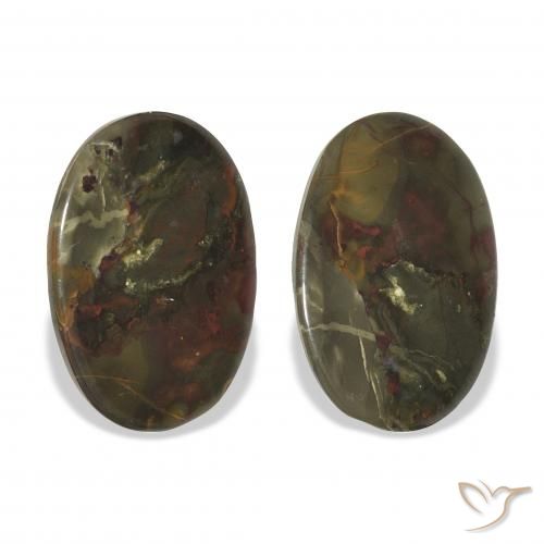 19.31ctw Naturel Multicolore Jaspe, ovale, Opaque