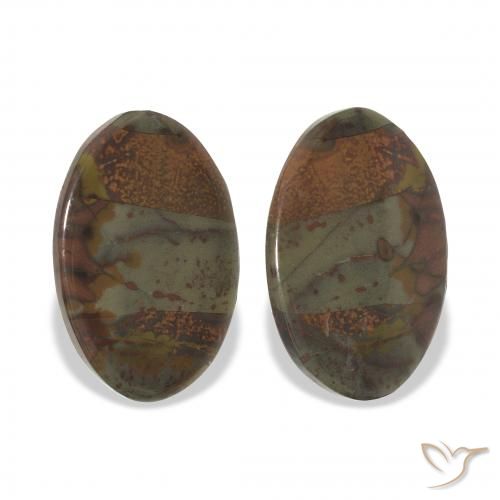 16.71ctw Naturel Multicolore Jaspe, ovale, Opaque