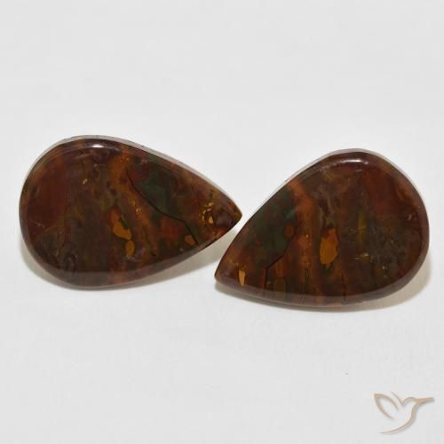 20.11ctw Naturel Multicolore Jaspe, En forme de poire, Opaque