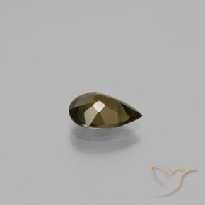 Rupine des grains Brun doré profond naturelle En forme de poire, 1.17 ct, VS