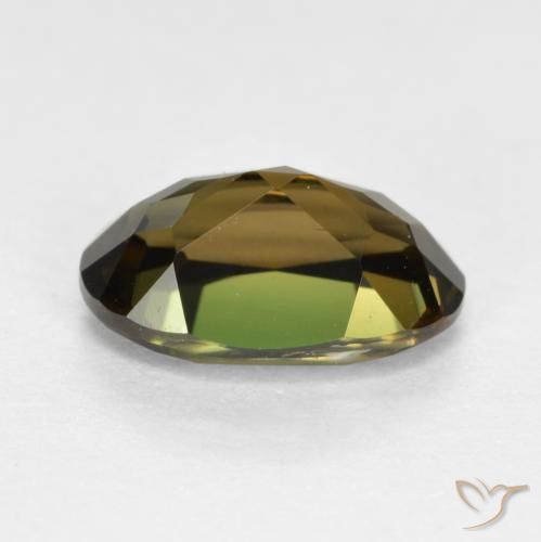 Rupine des grains Brun verdâtre naturelle ovale, 1.24 ct, VVS-VS
