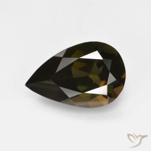 Rupine des grains Marron foncé naturelle En forme de poire, 1.34 ct, VVS