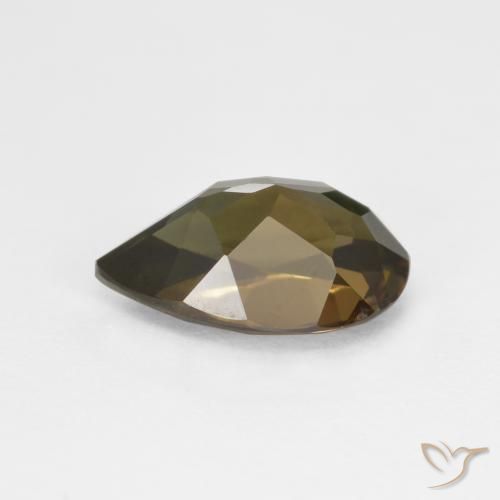 Rupine des grains Marron foncé naturelle En forme de poire, 1.34 ct, VVS