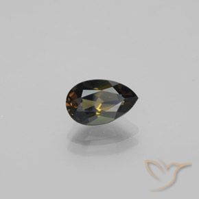 Rupine des grains Brun verdâtre naturelle En forme de poire, 1.65 ct, VVS