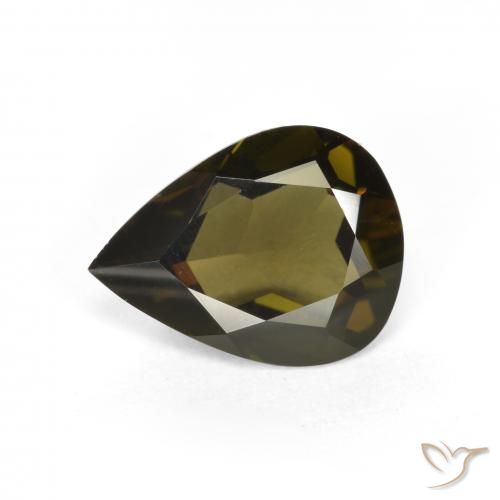 1.54ct Naturel Vert foncé Rupine des grains, En forme de poire, VVS
