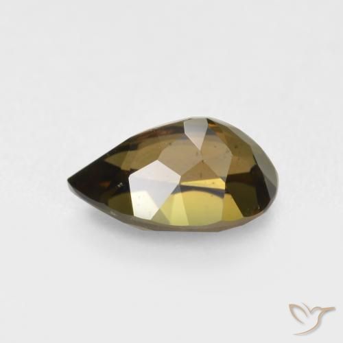 Rupine des grains Brun verdâtre naturelle En forme de poire, 1.05 ct, VVS-VS