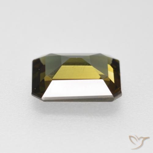 Rupine des grains Brun verdâtre naturelle Octogone / coupe Émeraude, 1.14 ct, VS-SI