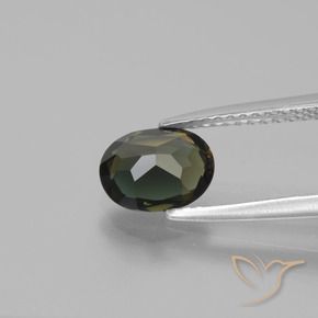 Rupine des grains Brun verdâtre naturelle ovale, 1.27 ct, VVS